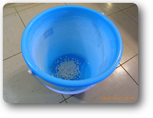 MMS2を10Lバケツに入れる MMS2を10Lバケツに入れる